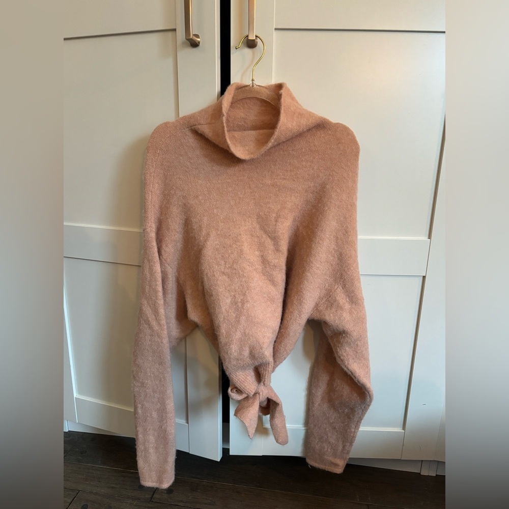 Wilfred Aritzia Lorin Alpaca Blend Turtleneck Tie Sweater Size Small - Picture 2 of 6